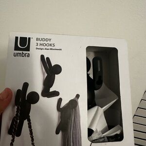 Umbra Buddy Wall Hooks Set — Black Figure Hooks (3-Pack)